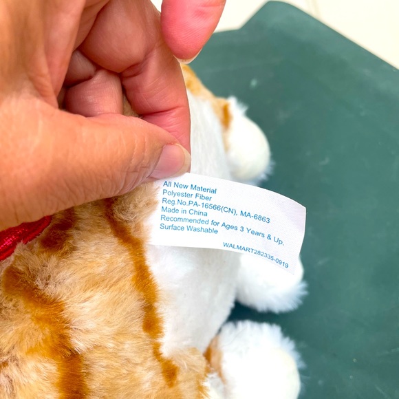 Brown Striped Cat, Plush Stuffed Toy - Picture 5 of 5